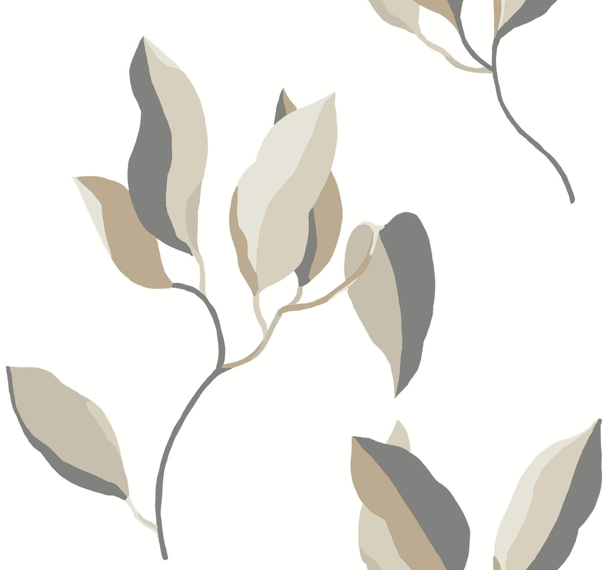 York Artisan Studio Brushwork Branches Wallpaper Sample - Neutral & Gold