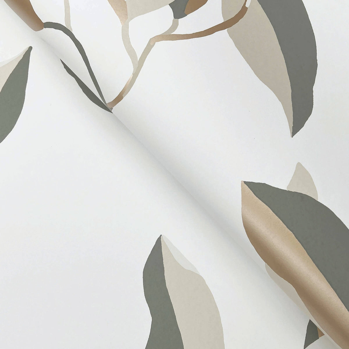 York Artisan Studio Brushwork Branches Wallpaper Sample - Neutral & Gold
