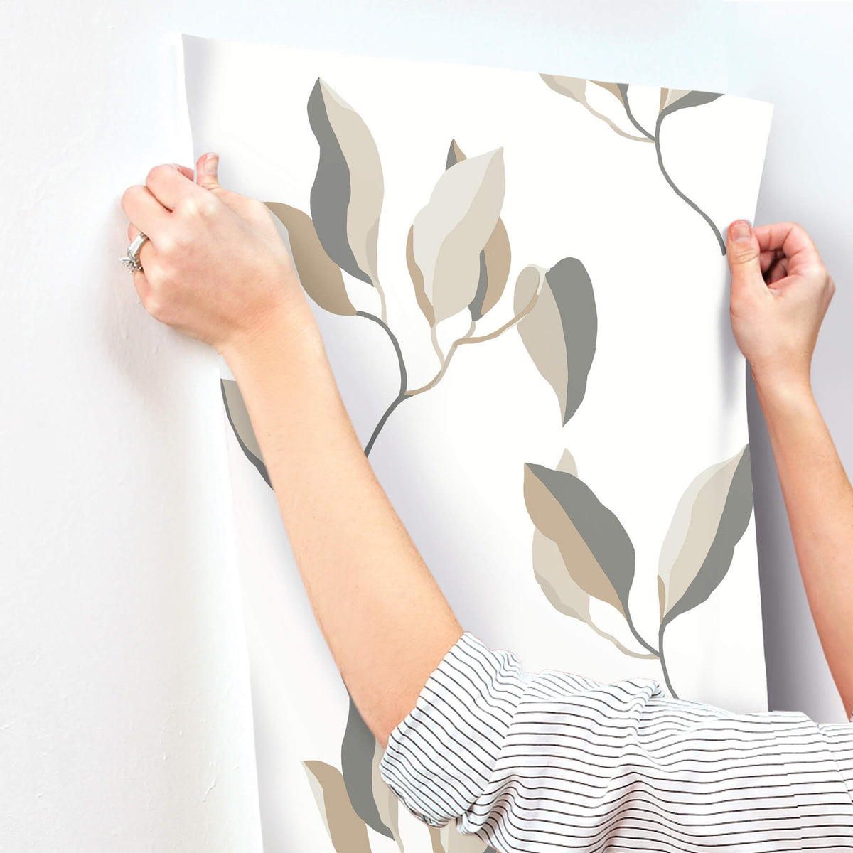 York Artisan Studio Brushwork Branches Wallpaper Sample - Neutral & Gold