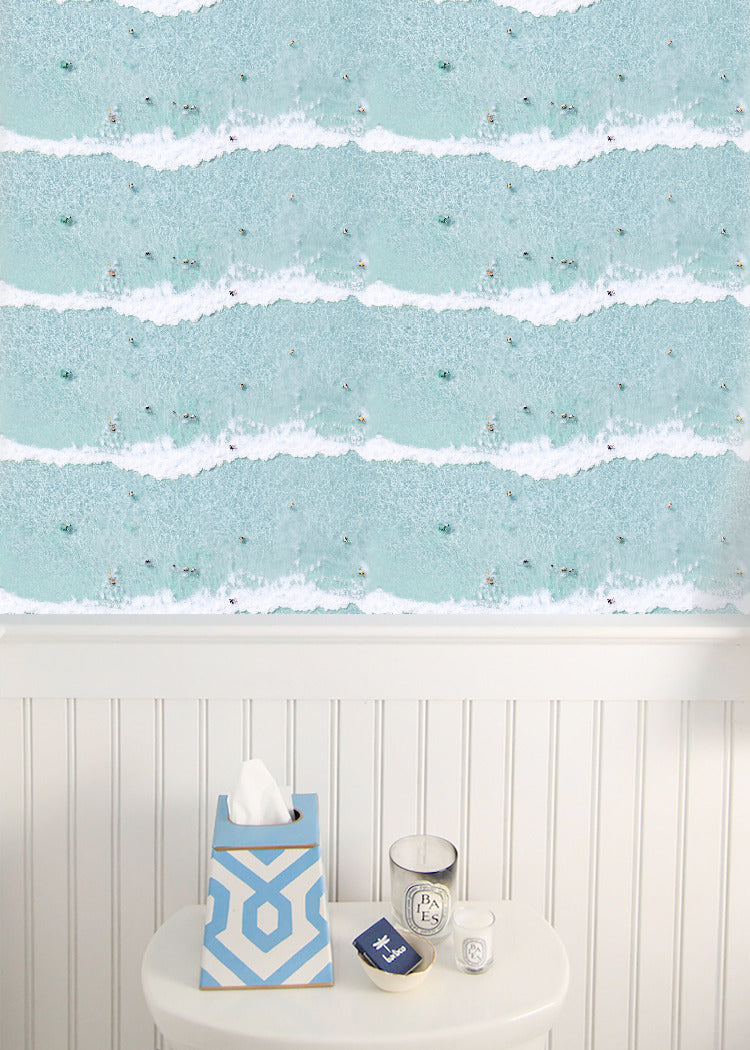 Mitchell Black Gray Malin Ocean Swimmers Wallpaper Sample