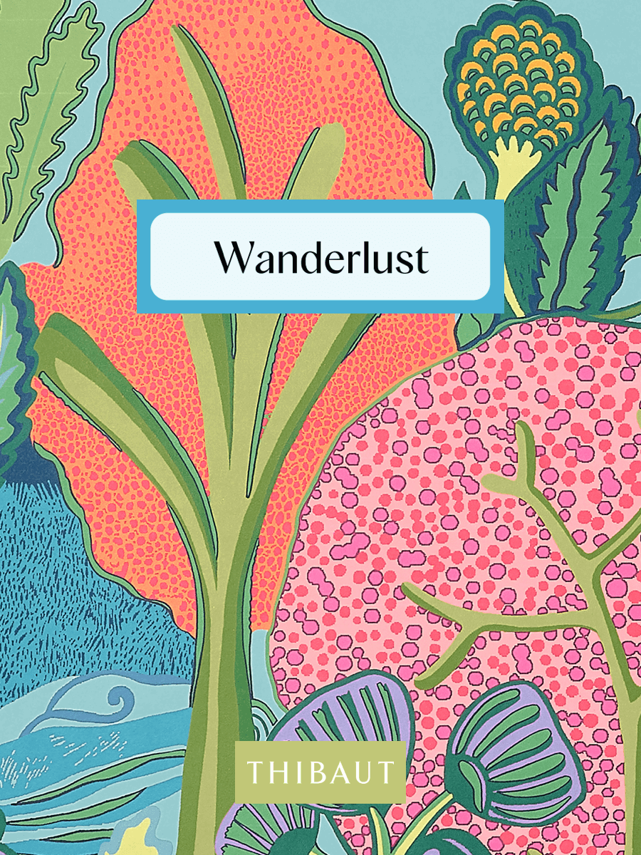 Thibaut Wanderlust Orleans Wallpaper - Navy Blue