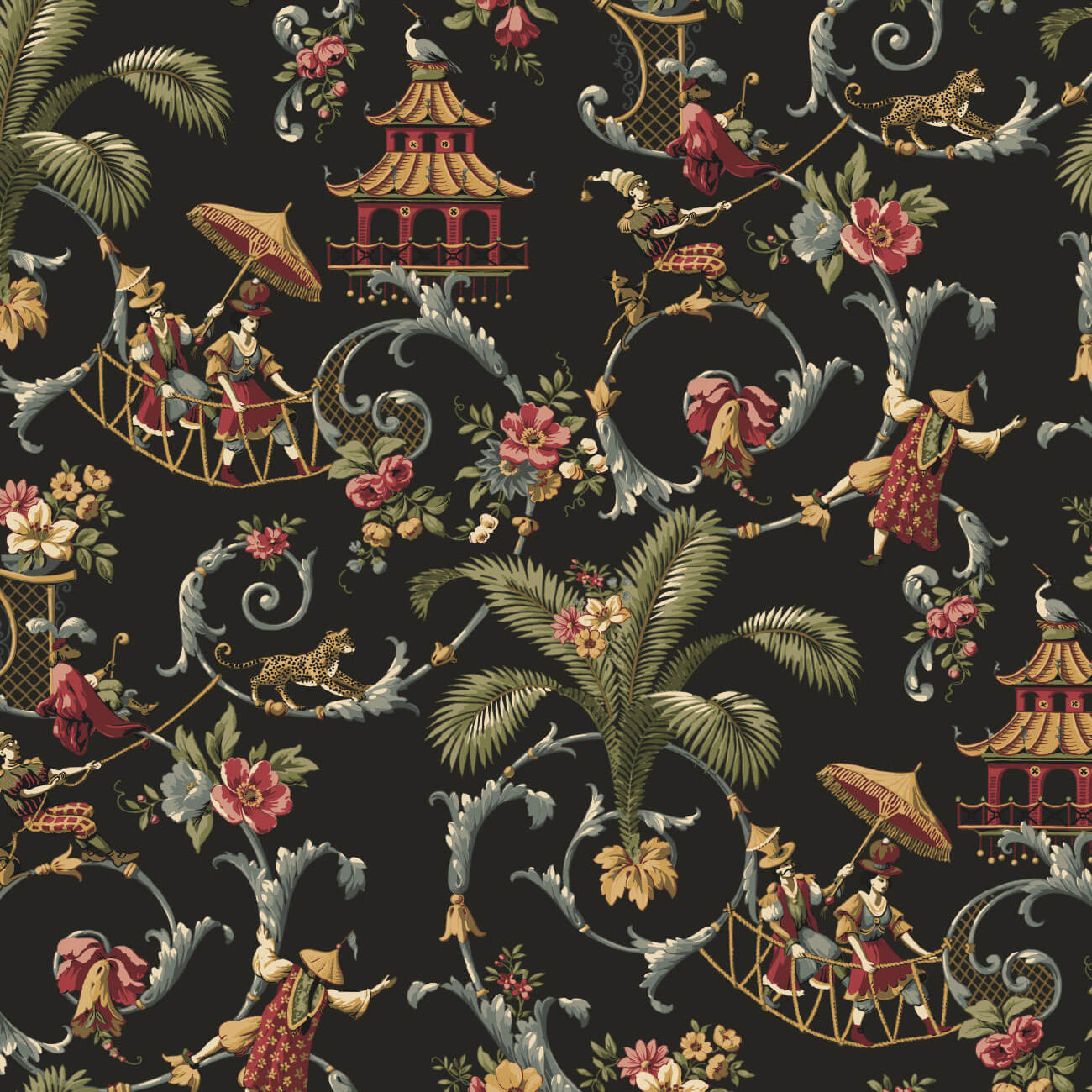 York Waverly Classics Mandarin Rose Wallpaper - SAMPLE
