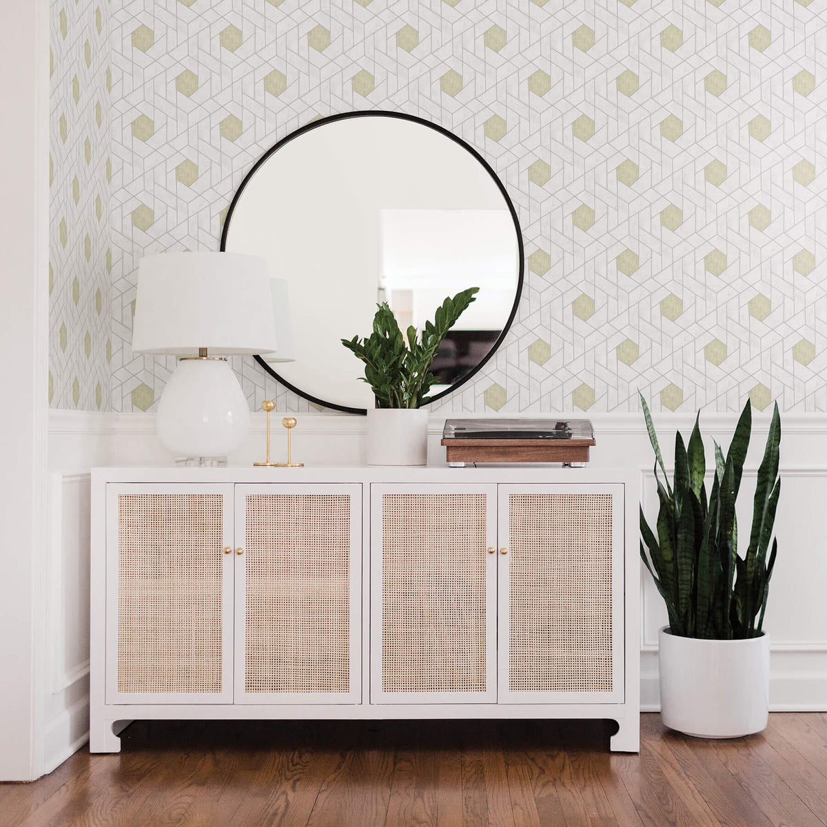 Scott Living Granada Geometric Wallpaper - Silver