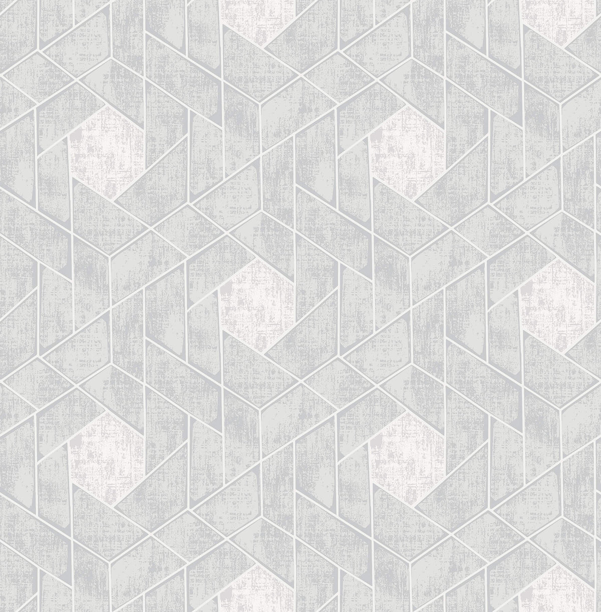 Scott Living Granada Geometric Wallpaper Sample - Light Grey