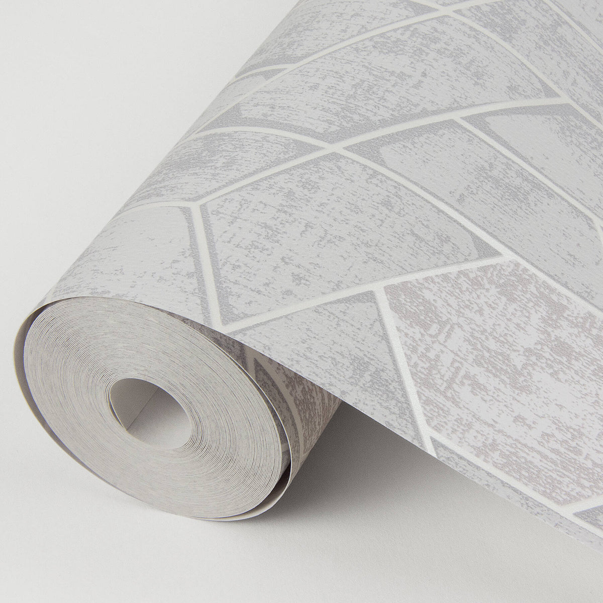 Scott Living Granada Geometric Wallpaper Sample - Light Grey
