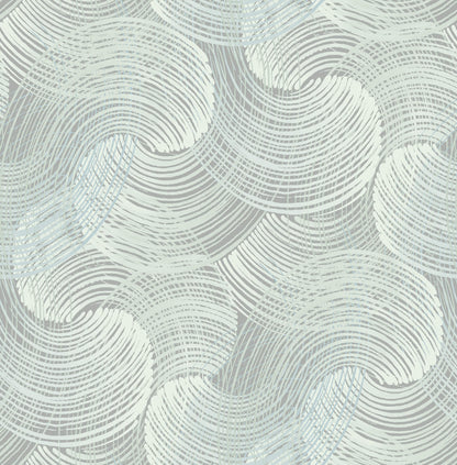 Scott Living Karson Swirling Geometric Wallpaper - Teal