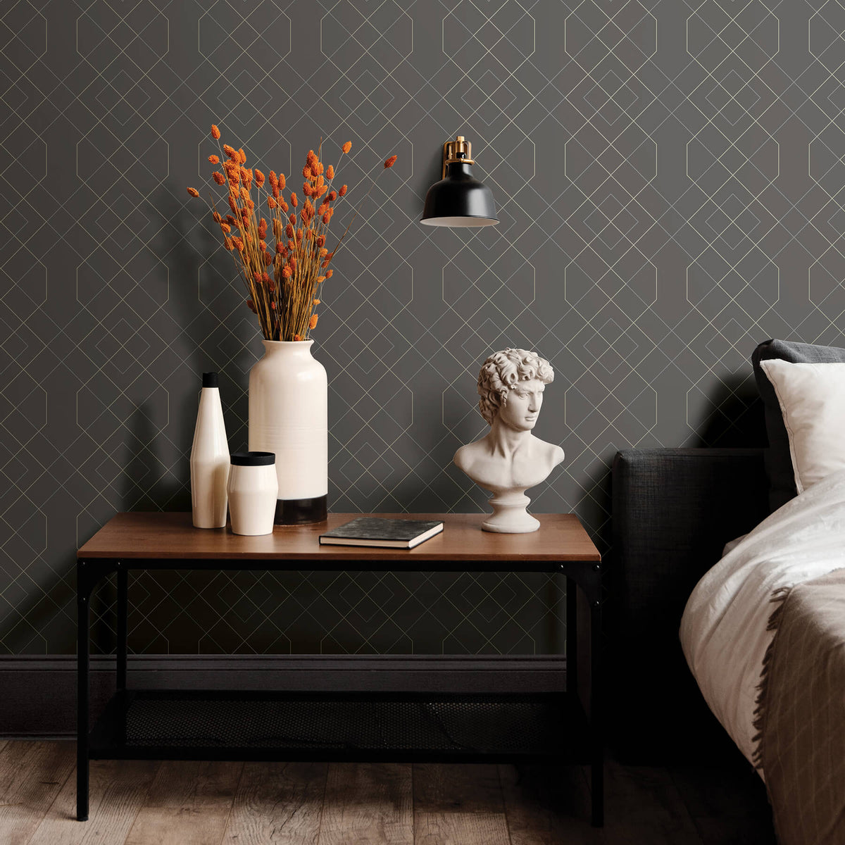 Scott Living Ballard Geometric Wallpaper - Grey