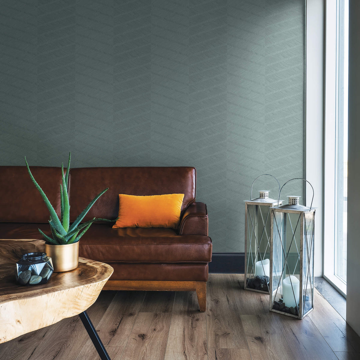 Scott Living Aspen Chevron Wallpaper Sample - Aqua
