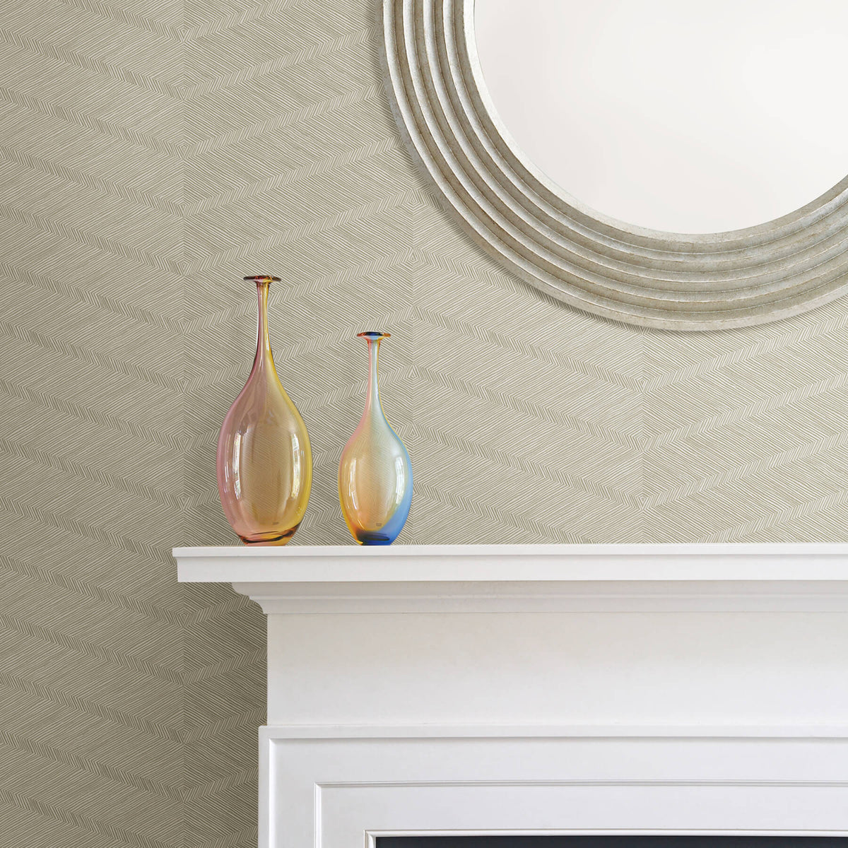Scott Living Aspen Chevron Wallpaper - Champagne