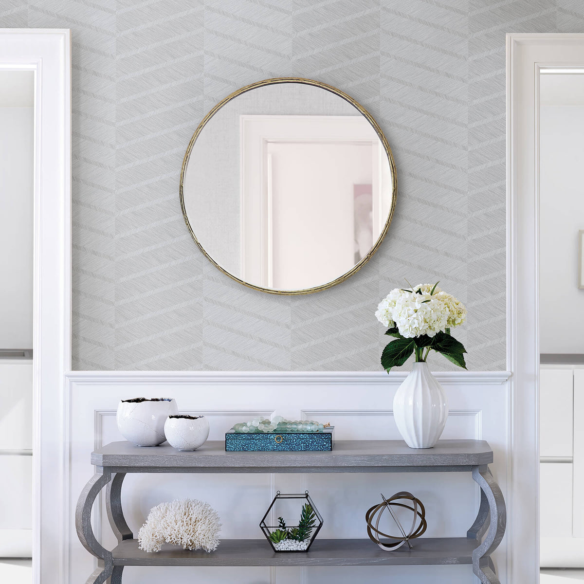 Scott Living Aspen Chevron Wallpaper - Grey