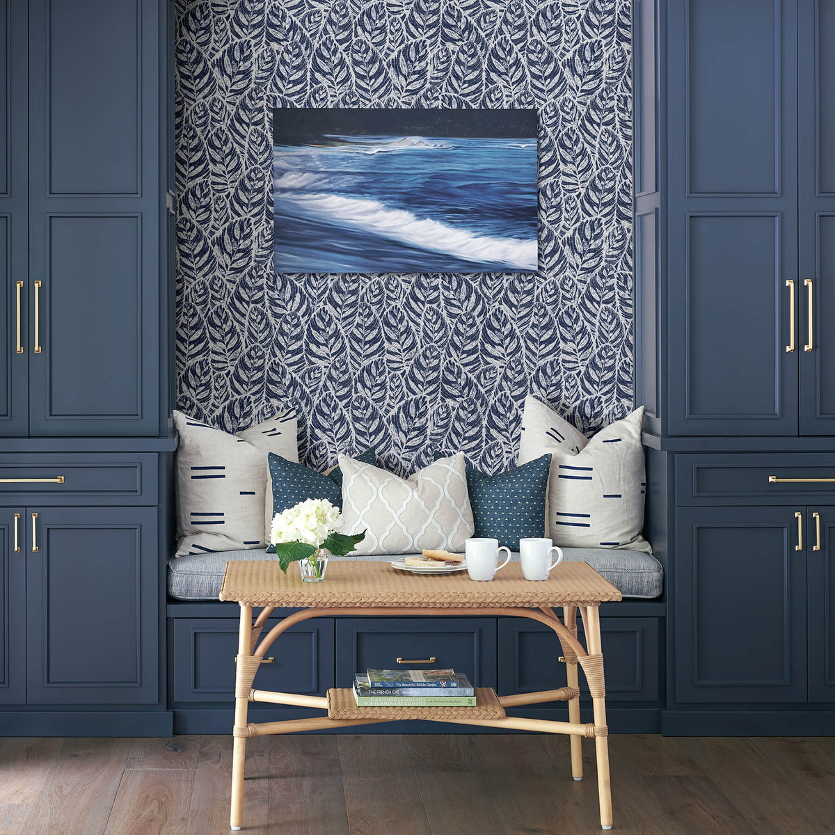 Scott Living Del Mar Botanical Wallpaper - Indigo Blue