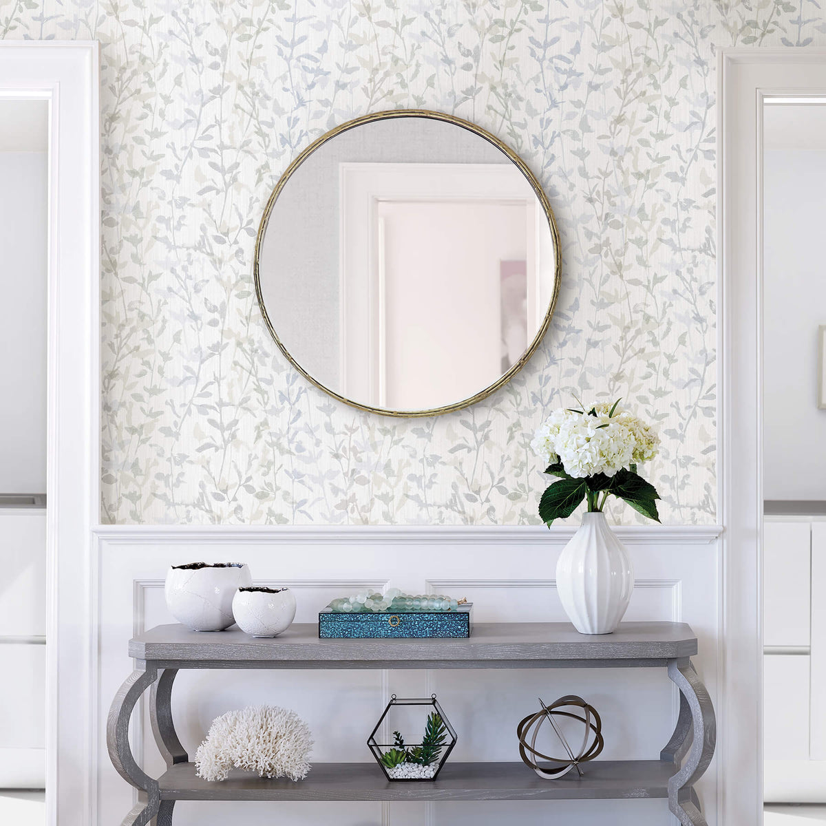 Scott Living Thea Floral Wallpaper - Gray