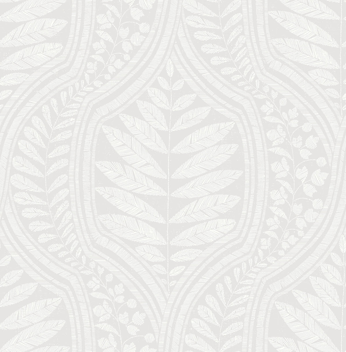 Scott Living Juno Ogee Wallpaper - Light Grey