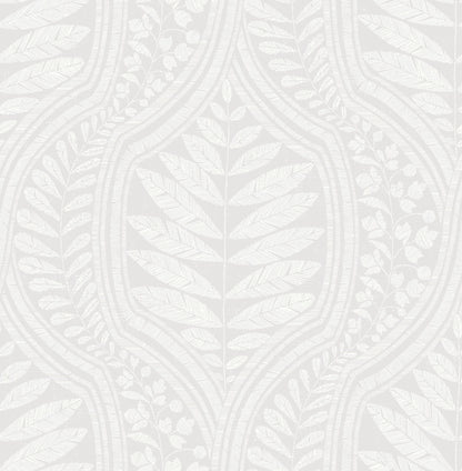 Scott Living Juno Ogee Wallpaper - Light Grey