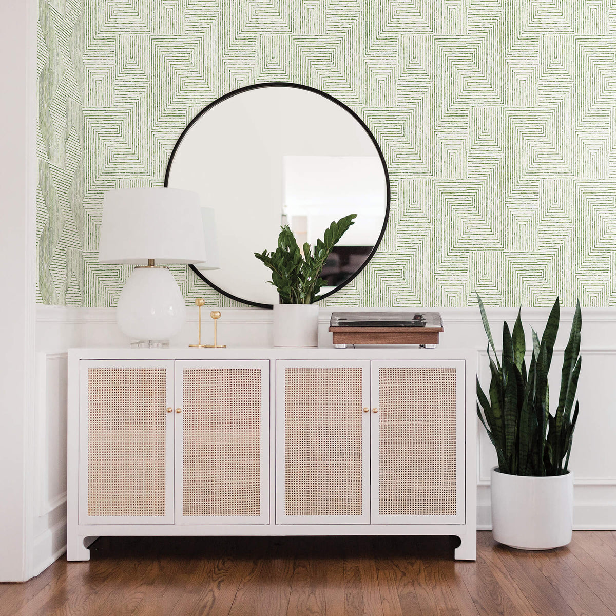 Scott Living Merritt Geometric Wallpaper - Green