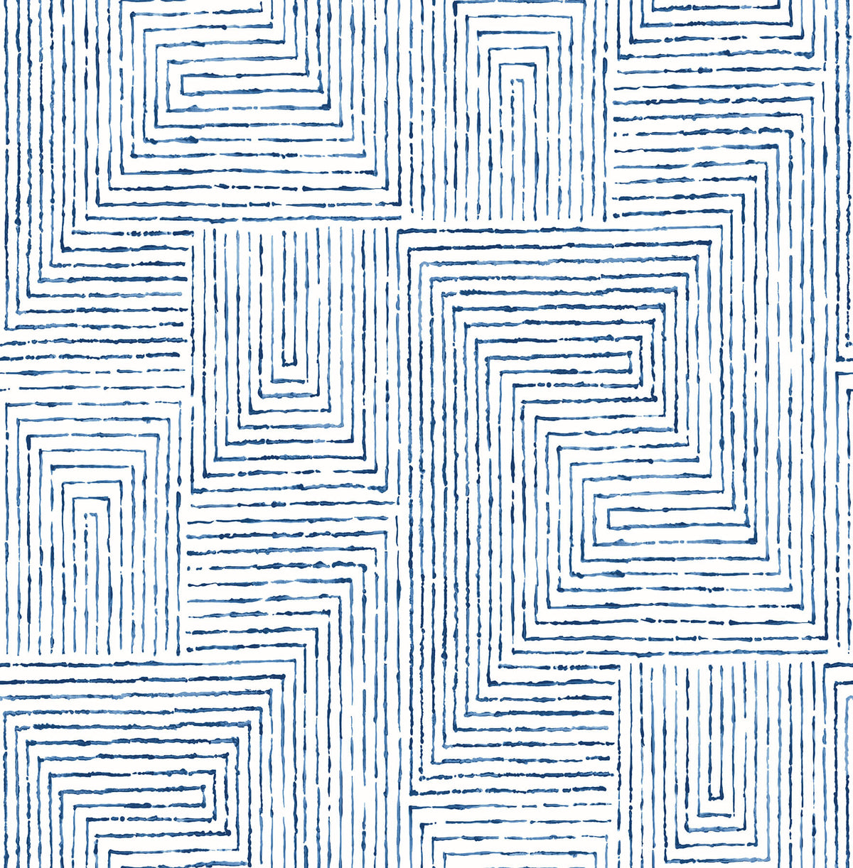 Scott Living Merritt Geometric Wallpaper - Indigo Blue