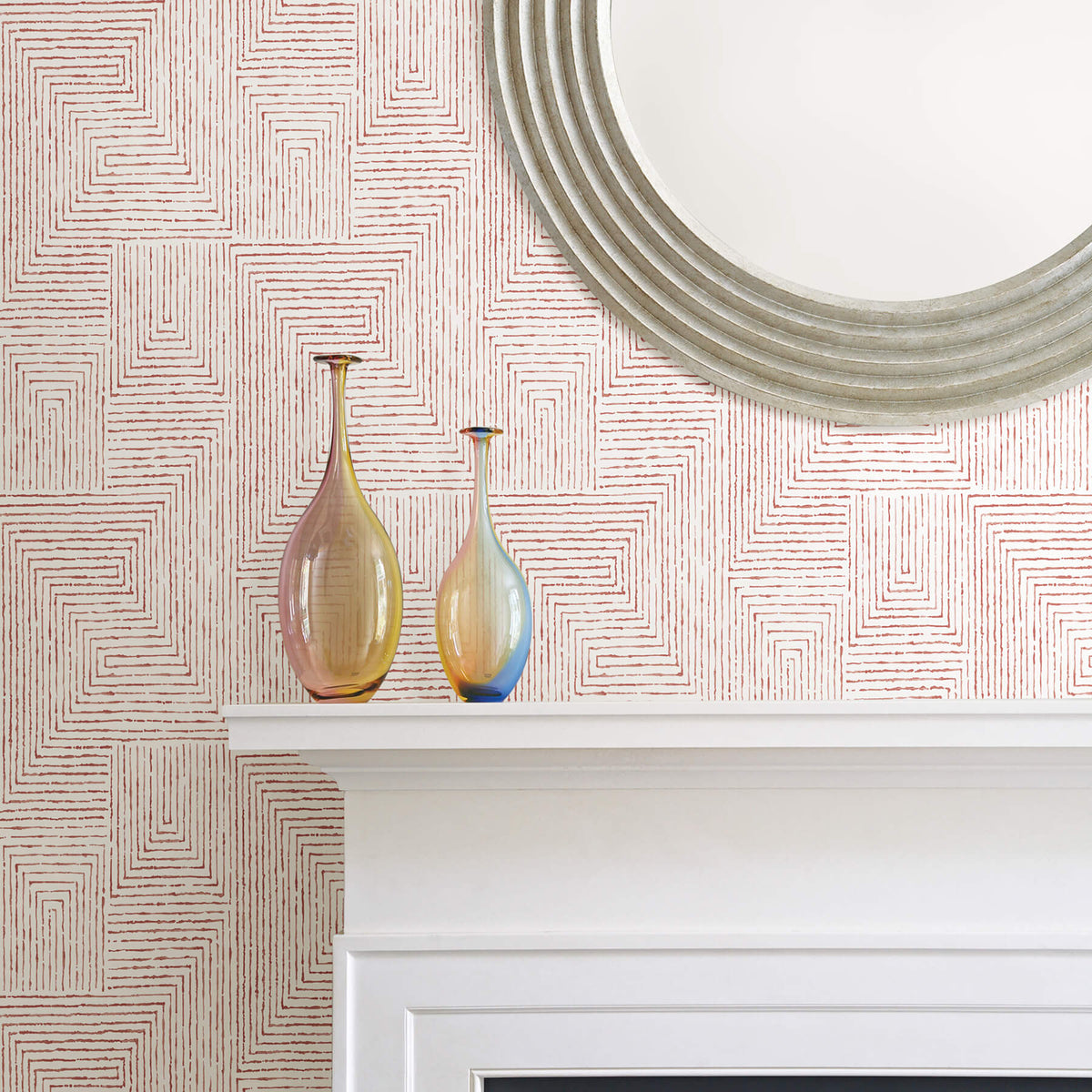 Scott Living Merritt Geometric Wallpaper - Red