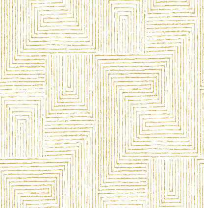 Scott Living Merritt Geometric Wallpaper - Honey