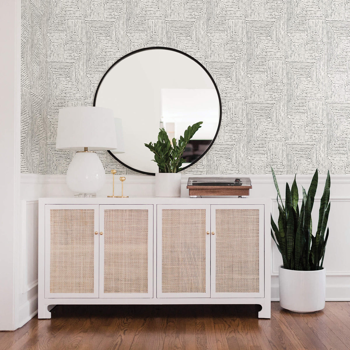 Scott Living Merritt Geometric Wallpaper - Black