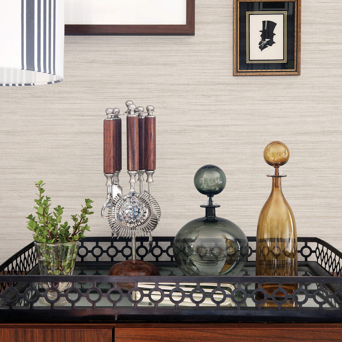 Scott Living Barnaby Faux Grasscloth Wallpaper - Off White