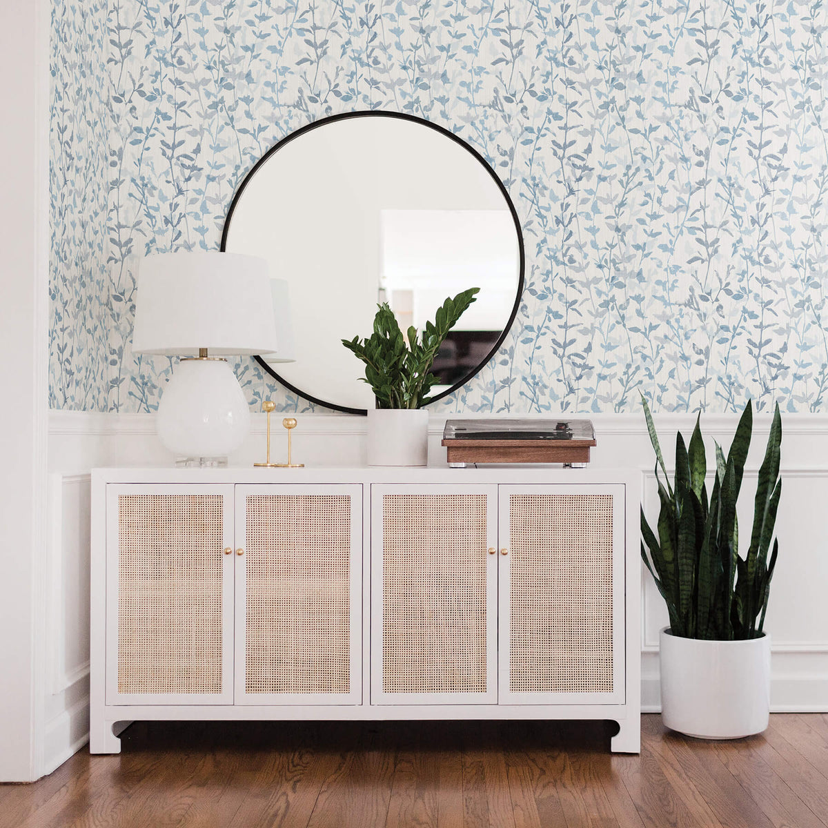 Scott Living Thea Floral Wallpaper - Blue