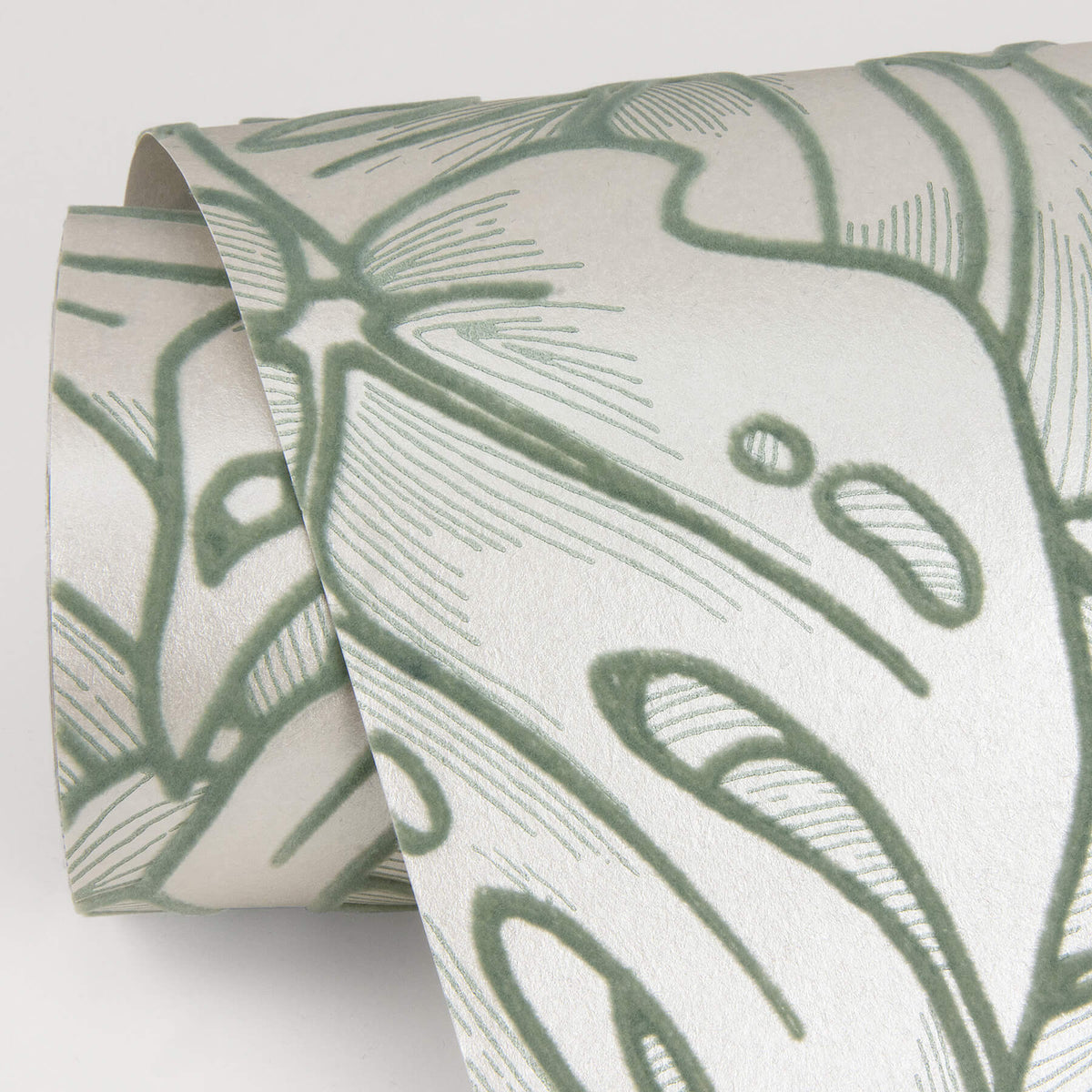 Scott Living Balboa Botanical Wallpaper Sample - Olive Green