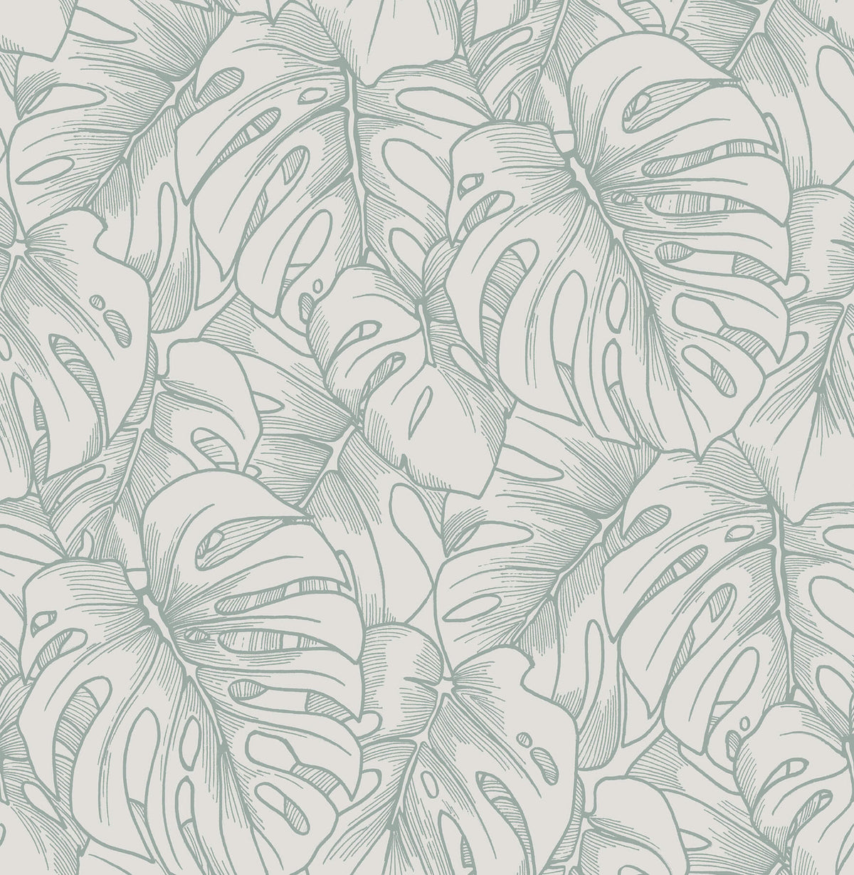 Scott Living Balboa Botanical Wallpaper Sample - Olive Green