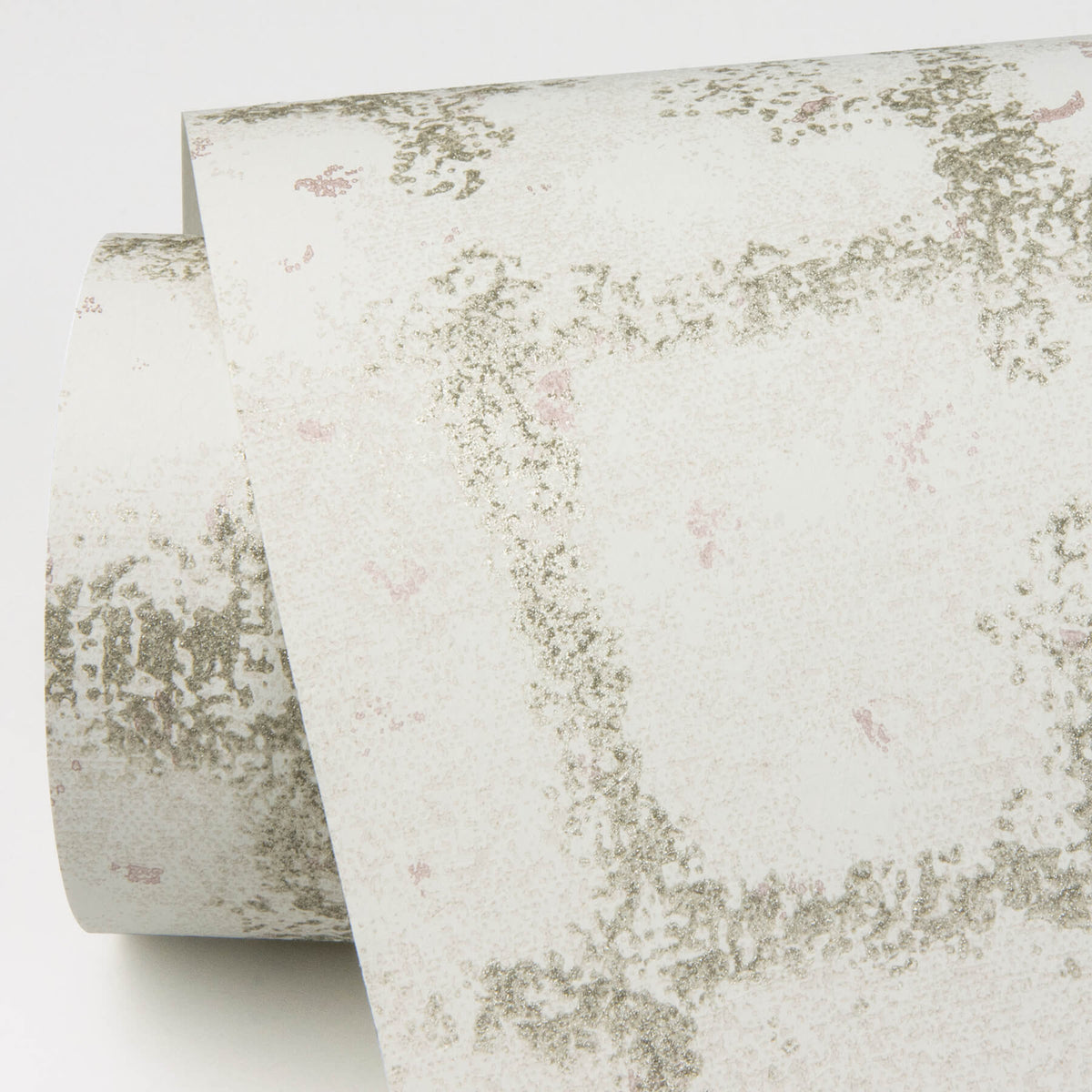 Scott Living Shea Distressed Geometric Wallpaper - Gold & White