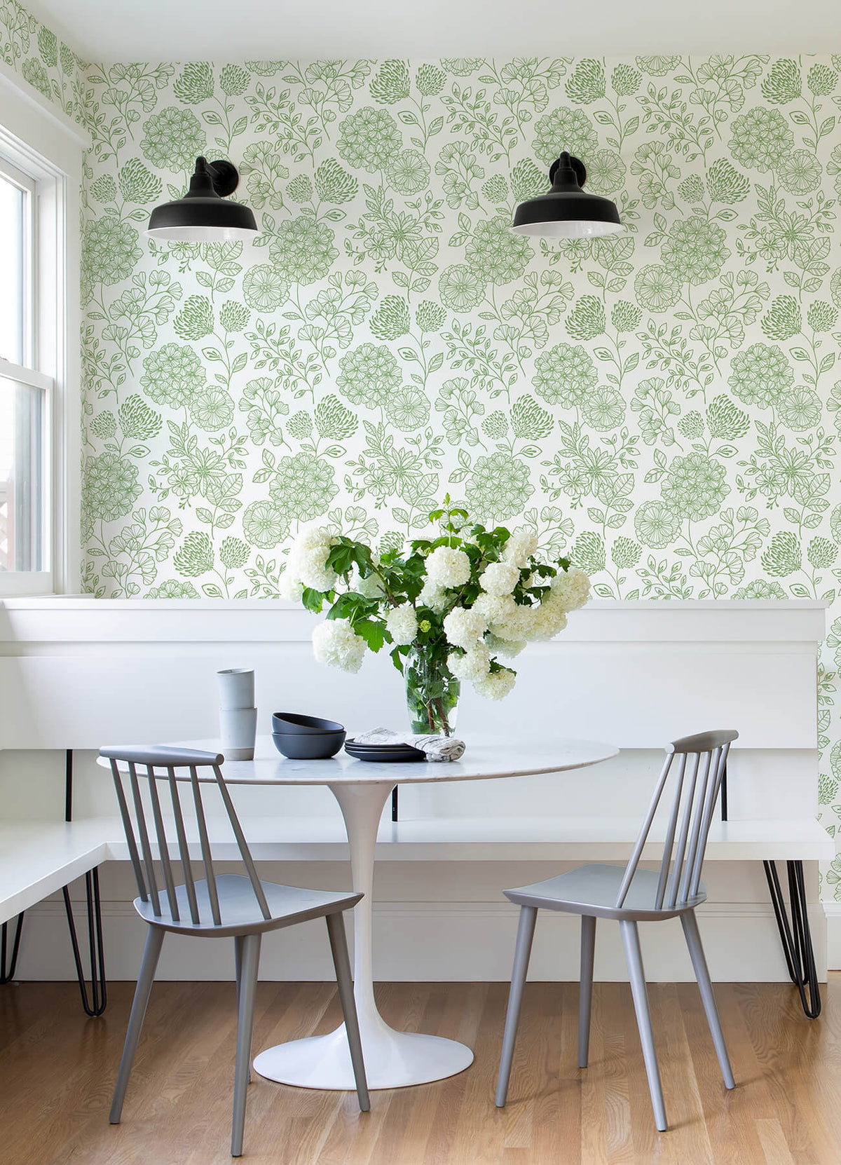 Scott Living Ada Floral Wallpaper - Green