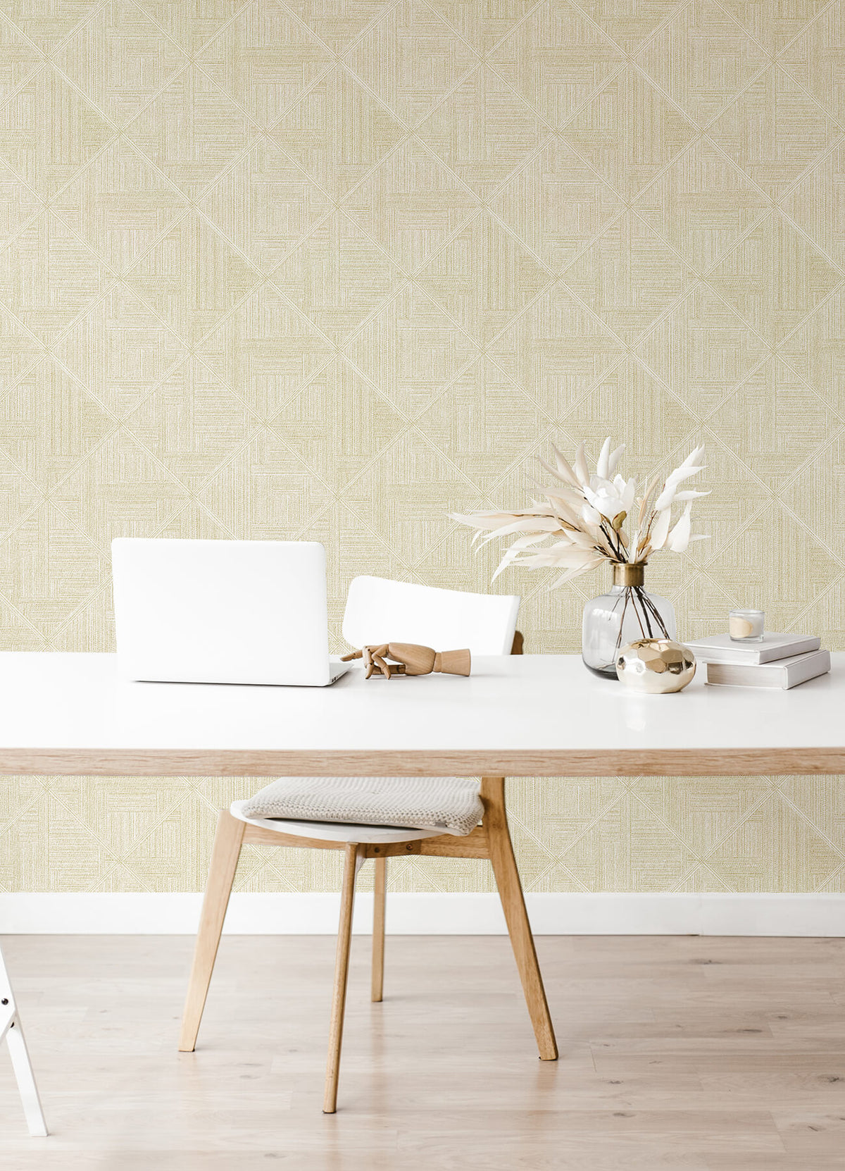 Scott Living Cade Geometric Wallpaper Sample - Yellow
