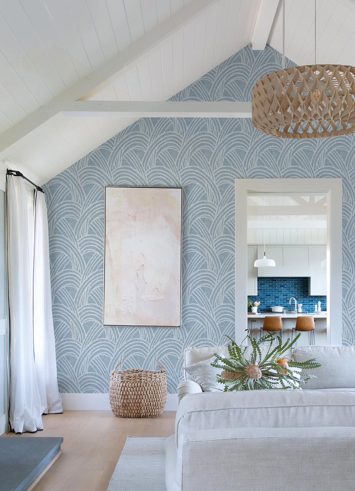 Scott Living Farrah Geometric Wallpaper - Blue