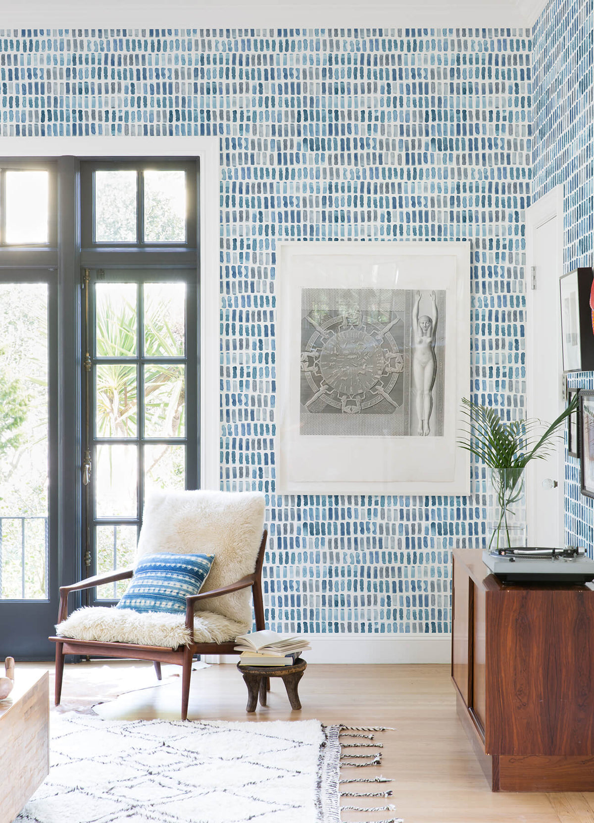 Scott Living Brynne Watercolor Wallpaper - Blue