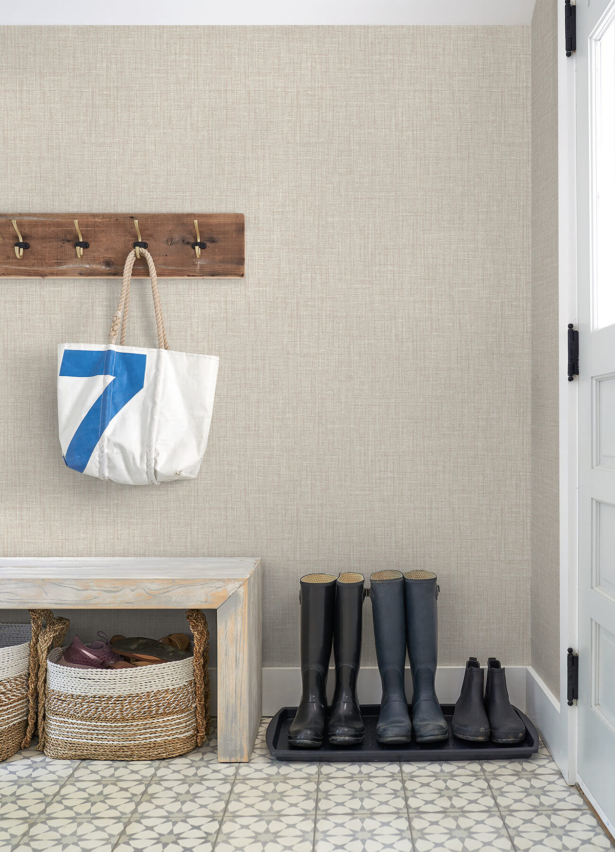 Scott Living Lanister Texture Wallpaper Sample - Taupe