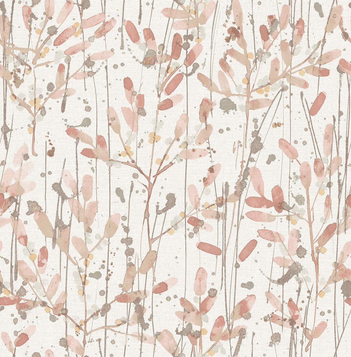 Scott Living Leandra Floral Trail Wallpaper Sample - Coral