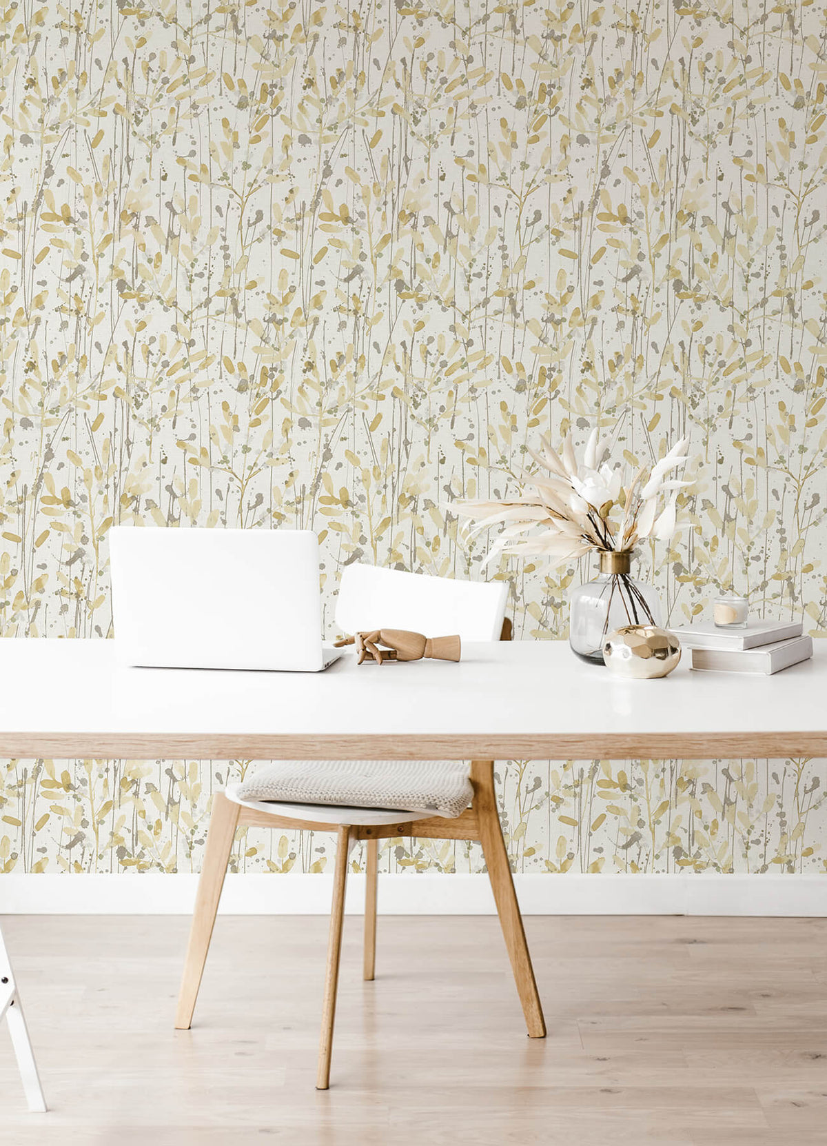 Scott Living Leandra Floral Wallpaper - Yellow