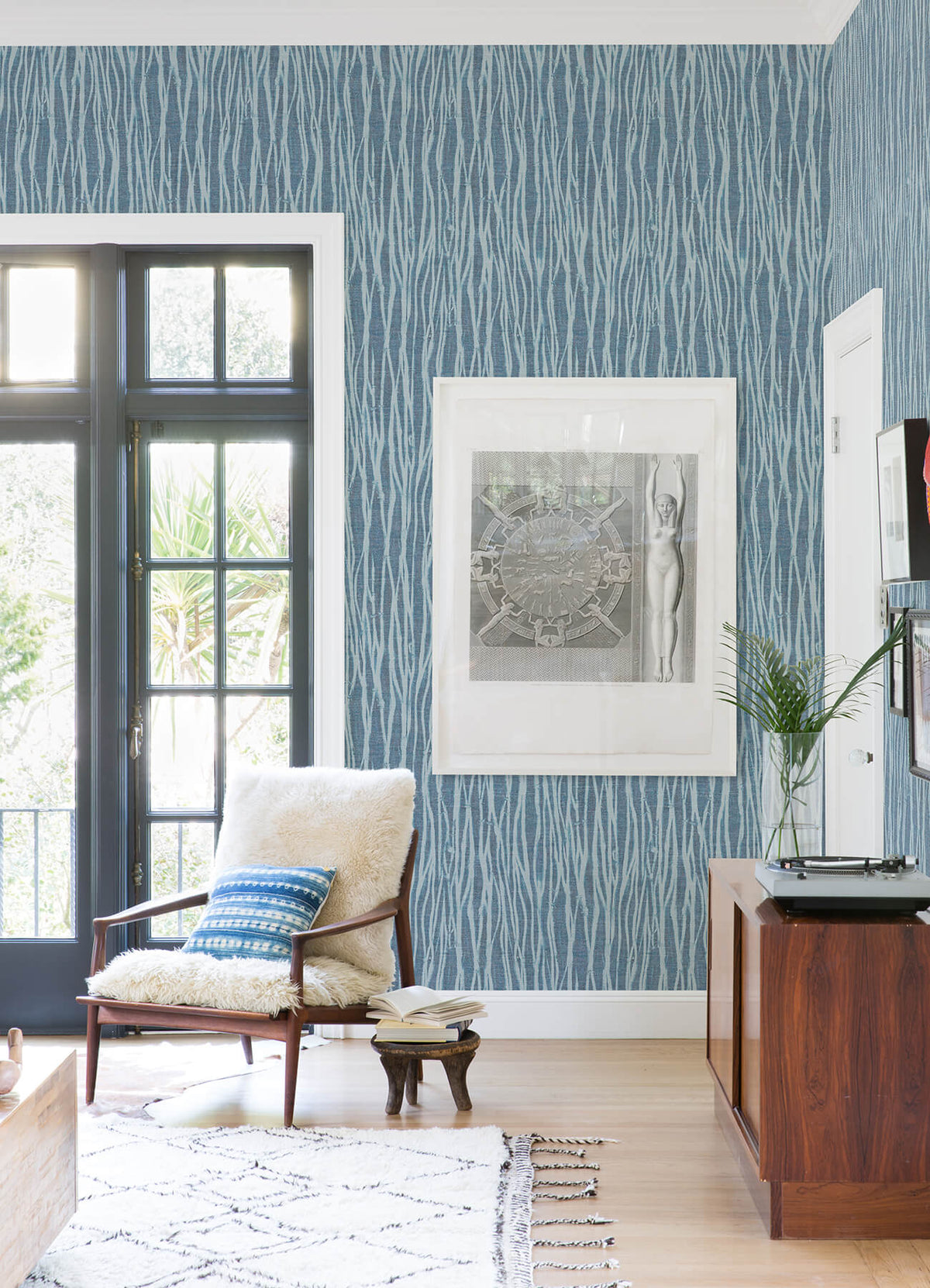 Scott Living Nazar Stripe Wallpaper - Blue