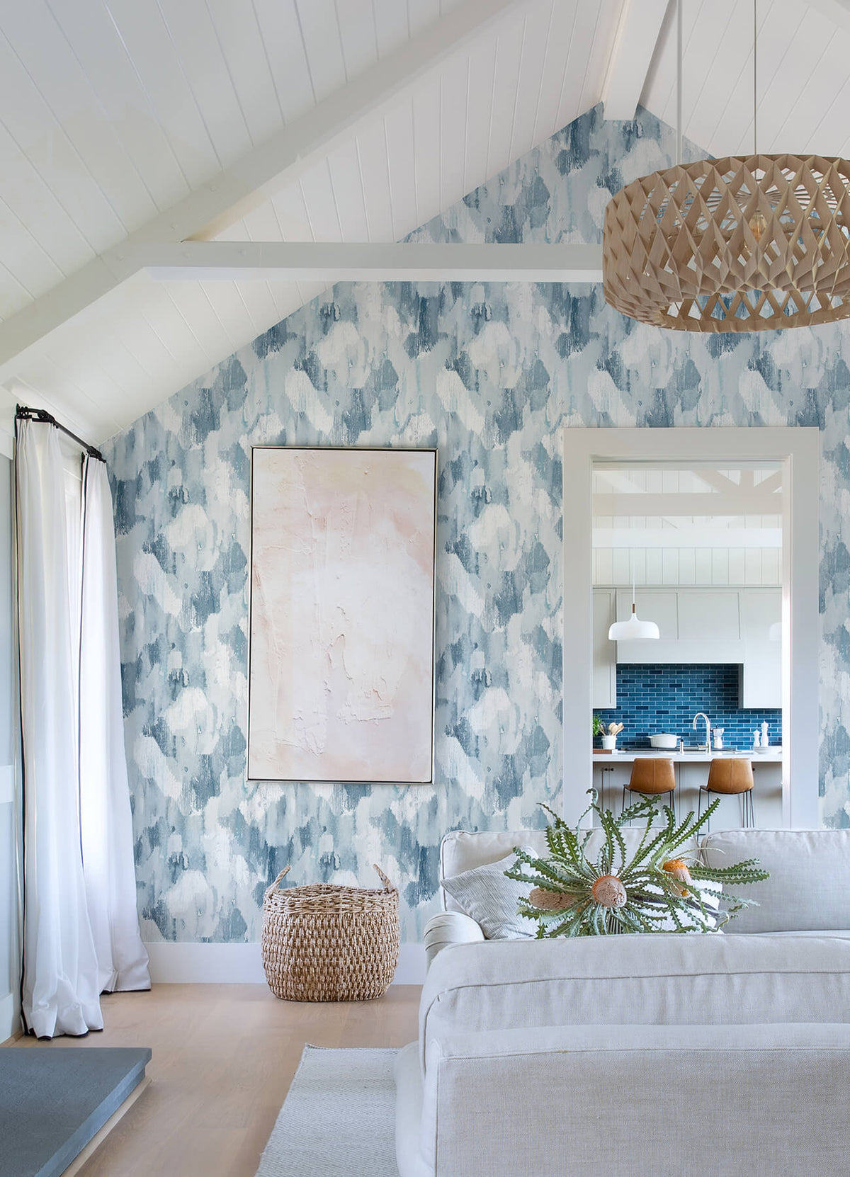 Scott Living Mahi Abstract Wallpaper - Blue