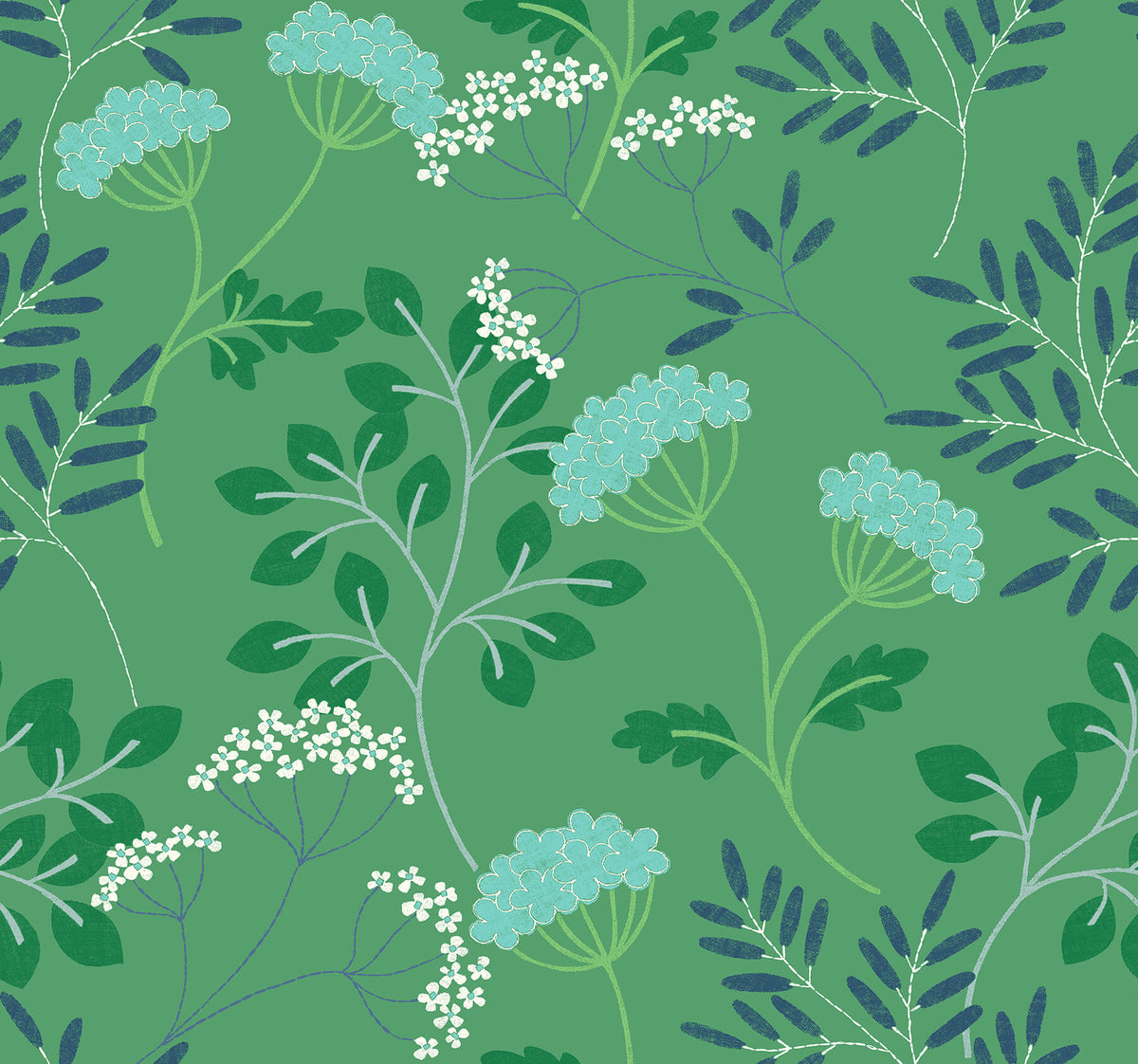 Scott Living Sorrel Botanical Wallpaper - Green