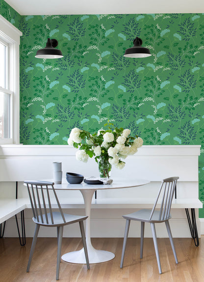 Scott Living II Sorrel Botanical Wallpaper - Green