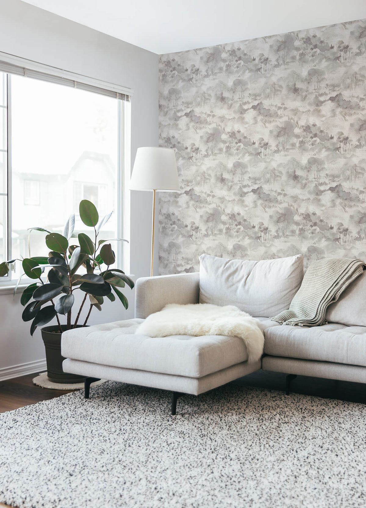 Scott Living Nara Toile Wallpaper - Grey