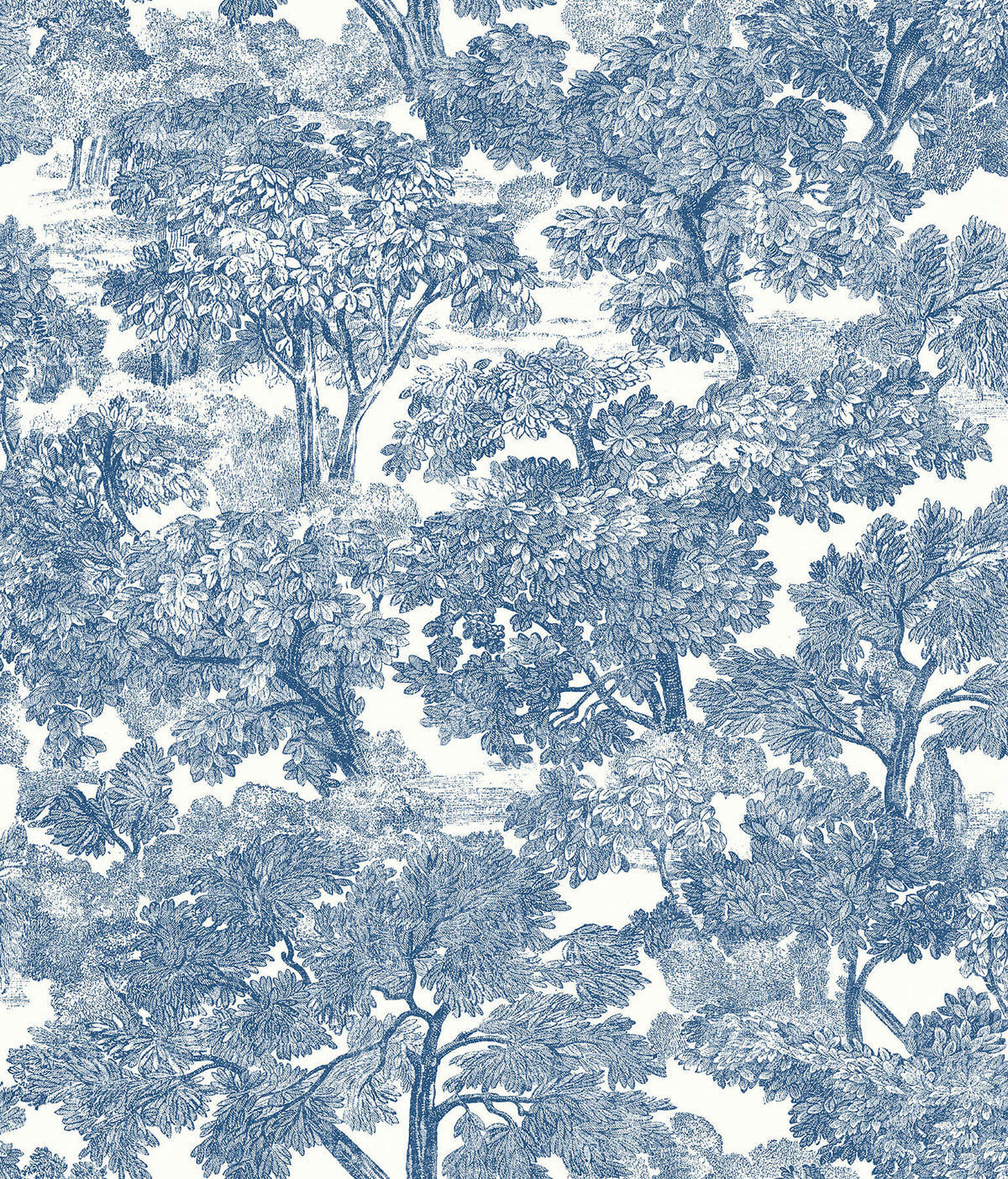 Chesapeake Farmhouse Spinney Toile Wallpaper - Blue