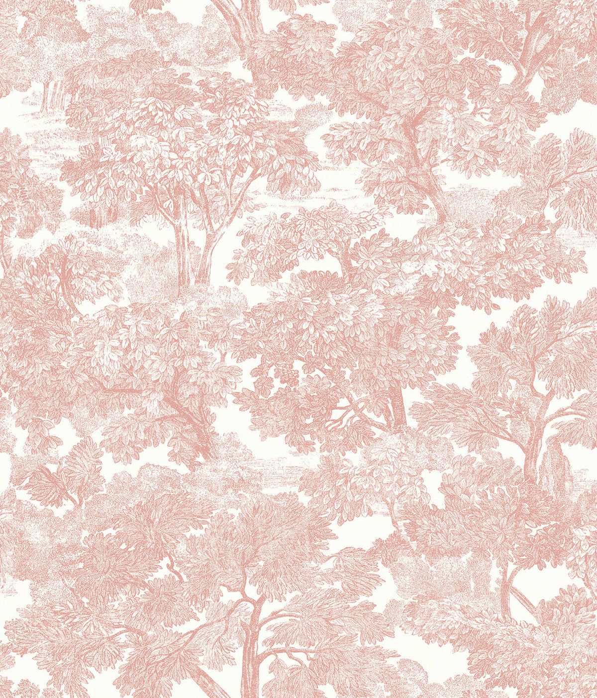 Chesapeake Farmhouse Spinney Toile Wallpaper Sample - Rose