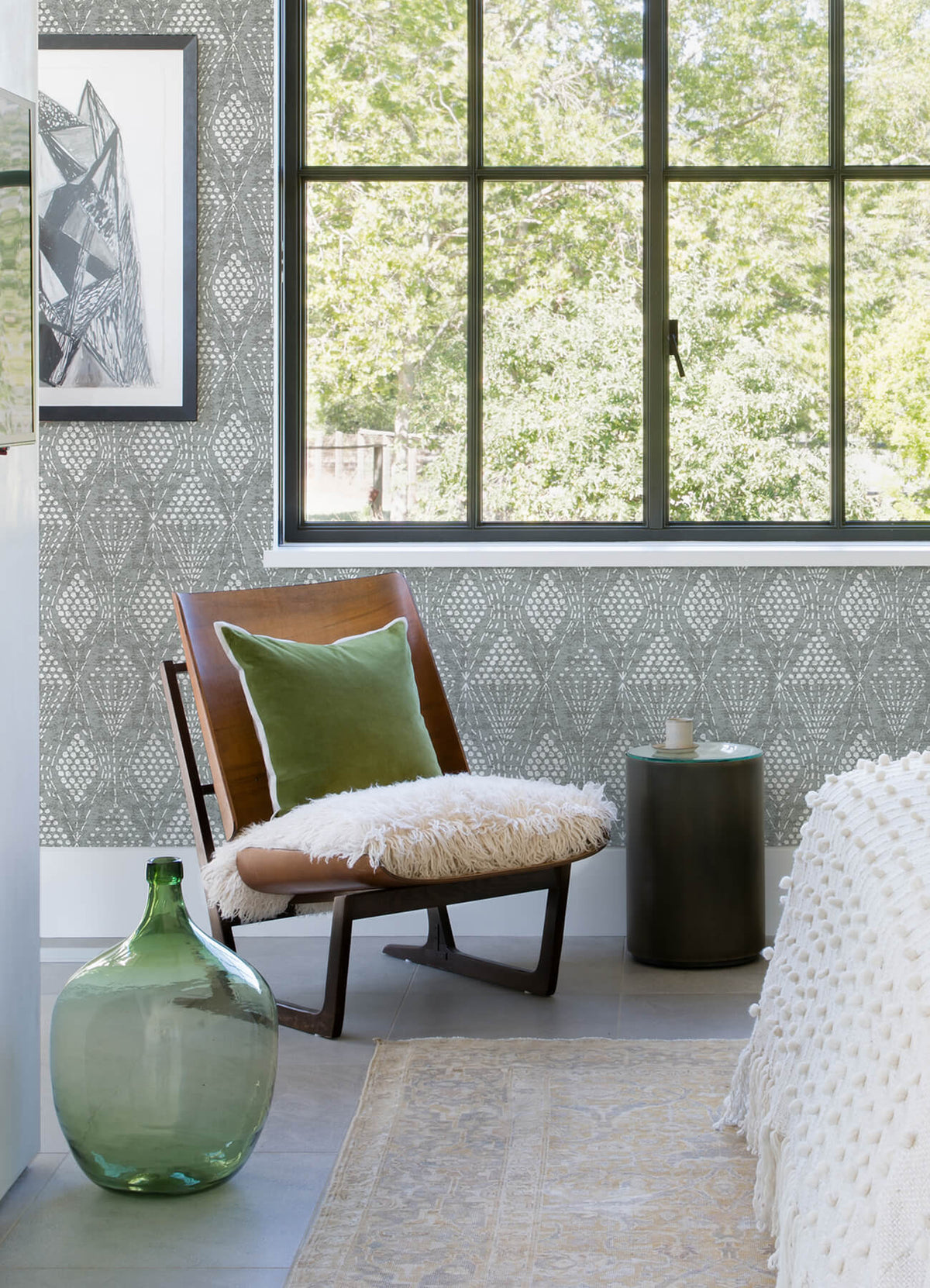 A-Street Prints Happy Grady Geometric Wallpaper - Grey