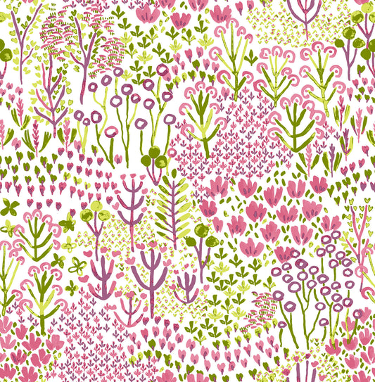 A-Street Prints Happy Chilton Wildflowers Wallpaper - Pink