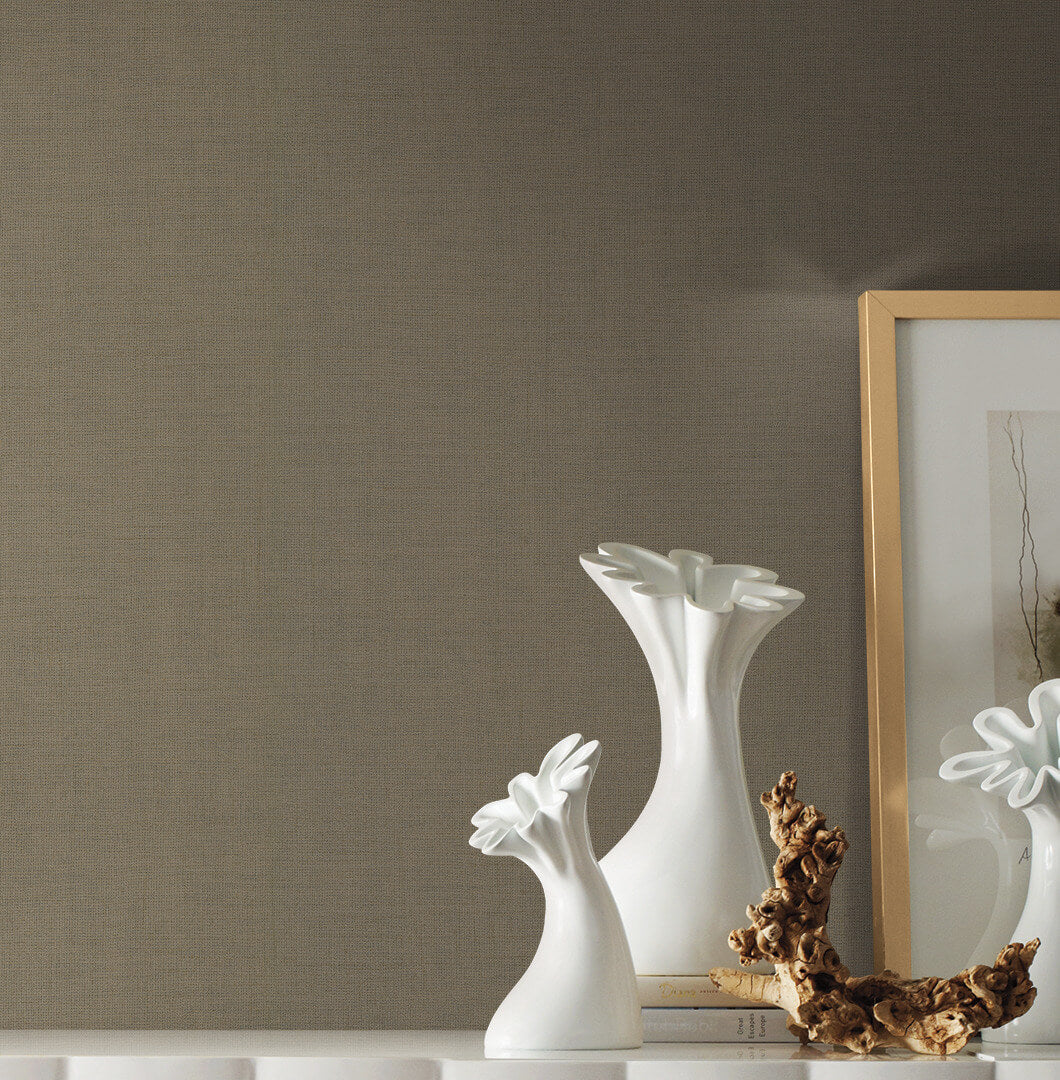 York Handpainted Traditionals Gesso Weave Wallpaper - Moss Green