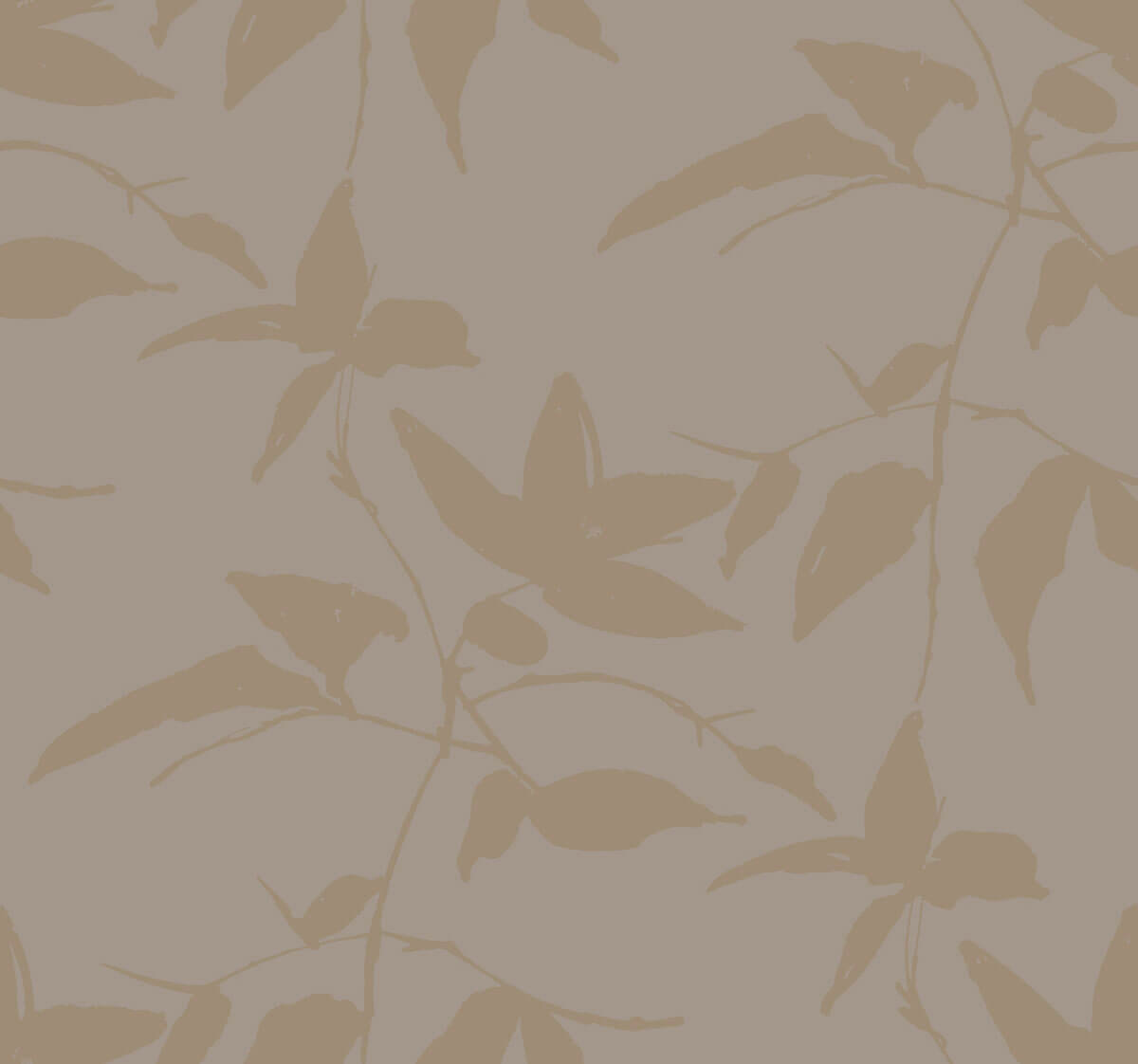 Ronald Redding Tea Garden Persimmon Leaf Wallpaper - Gold & Taupe