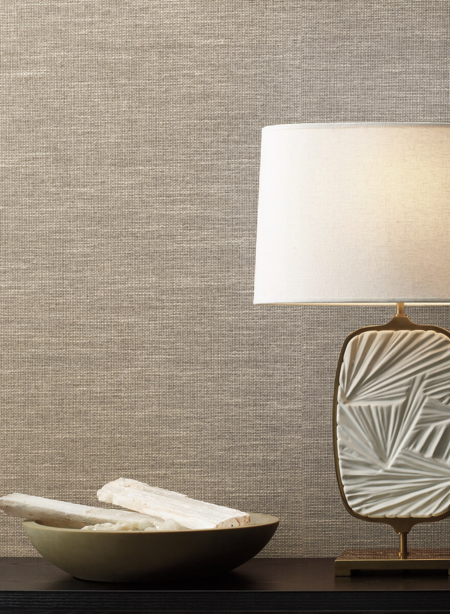 Antonina Vella Bohemian Luxe Paper & Thread Weave Wallpaper Sample - Cream
