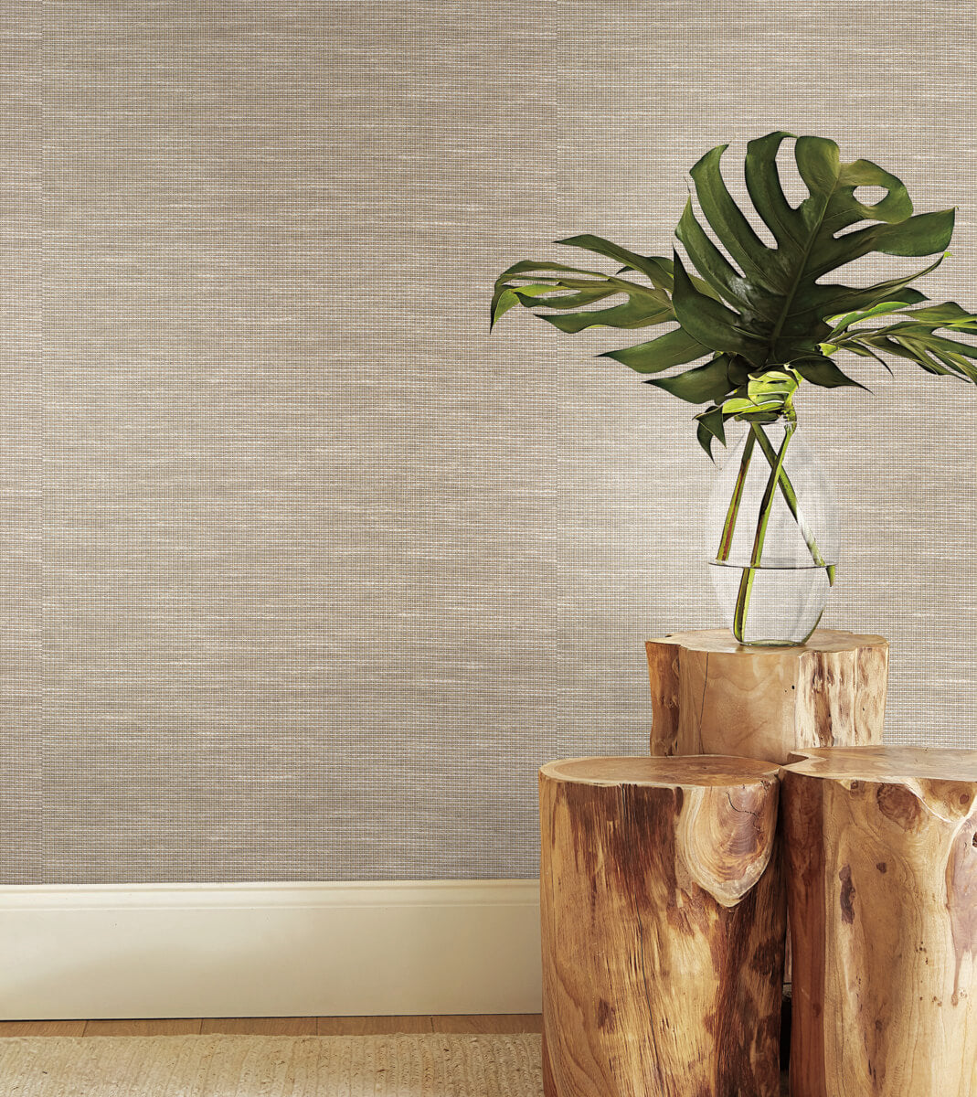 Antonina Vella Bohemian Luxe Paper & Thread Weave Wallpaper Sample - Cream
