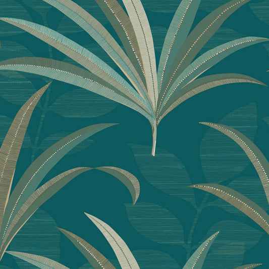 Antonina Vella Deco El Morocco Palm Wallpaper - Blue