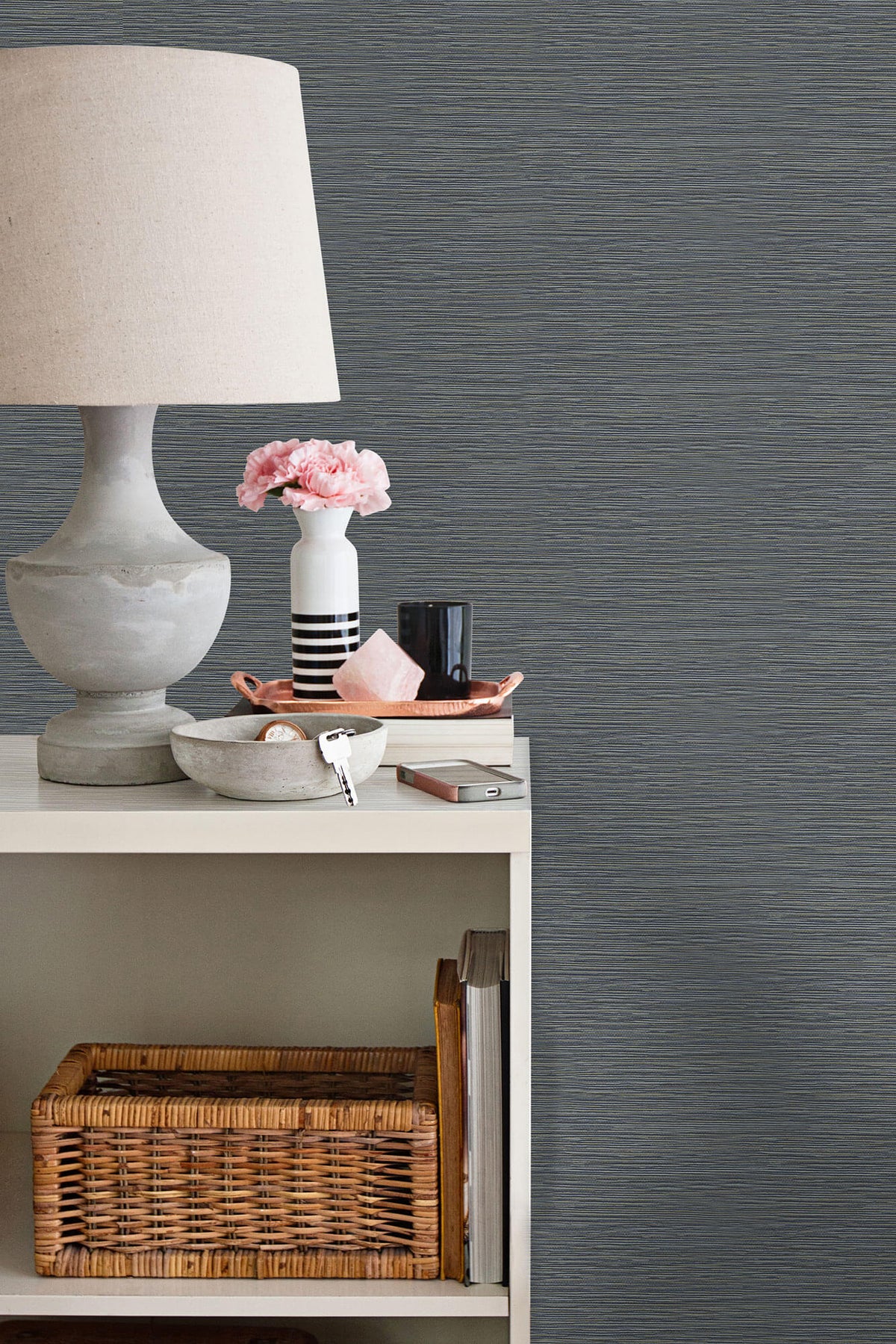 York Grasscloth Resource Library Ramie Weave Wallpaper - Blue